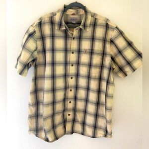Carthartt Mens 2XL short sleeve casual plaid button down